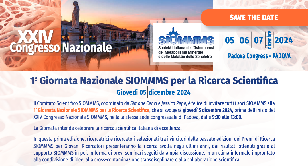 1ª Giornata Nazionale SIOMMMS per la Ricerca Scientifica